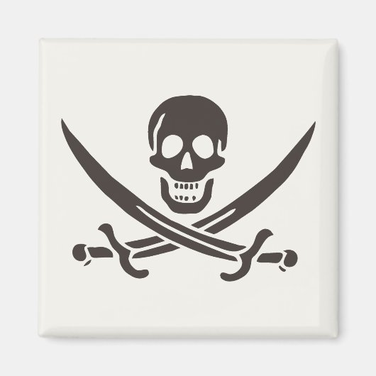 Aimant Drapeau de crâne obsidien Drapeau de pirate Calico (Devant)