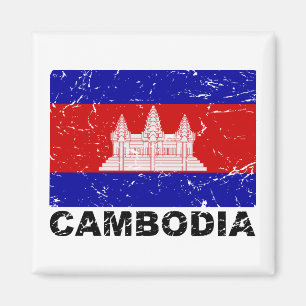 Aimant Drapeau de cru du Cambodge