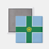 Aimant Drapeau de Derbyshire (Comté d'Angleterre, Royaume (Recto/Verso)