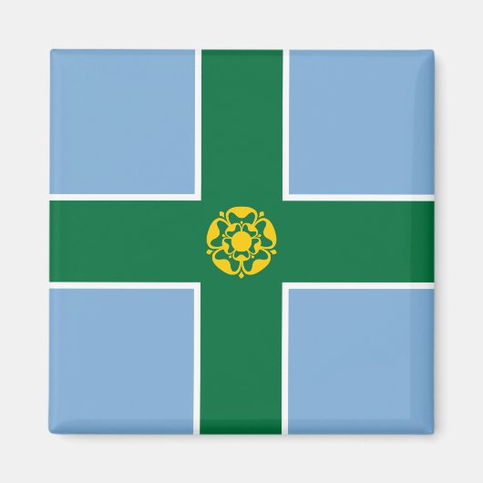 Aimant Drapeau de Derbyshire (Comté d'Angleterre, Royaume (Devant)