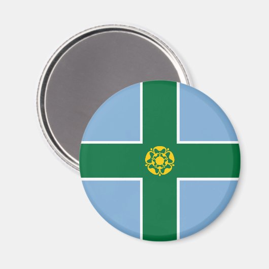Aimant Drapeau de Derbyshire (Comté d'Angleterre, Royaume (Recto/Verso)