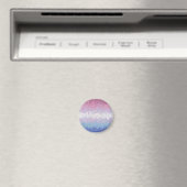 Aimant Drapeau de fierté bigender tripant ondoyant funky (In Situ (Lave-vaisselle))