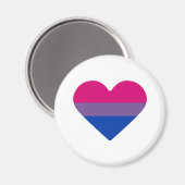 Aimant Drapeau de fierté bisexuel cœur (Recto/Verso)