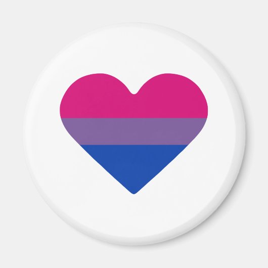 Aimant Drapeau de fierté bisexuel cœur (Devant)