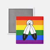 Aimant Drapeau de fierté bispirituel de SlipperyJoe's sym (Recto/Verso)