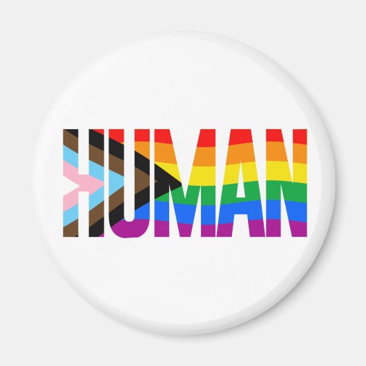 Aimant Drapeau de fierté d'inclusivité humaine (Devant)