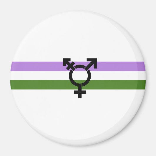 Aimant Drapeau de fierté genderqueer (Devant)