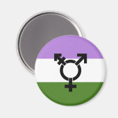 Aimant Drapeau de fierté genderqueer (Recto/Verso)