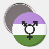 Aimant Drapeau de fierté genderqueer (Recto/Verso)