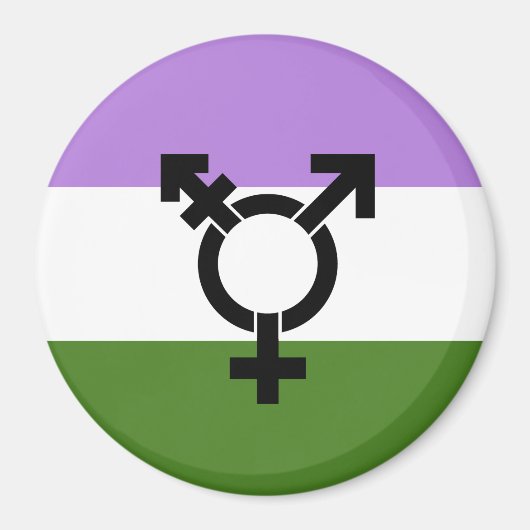Aimant Drapeau de fierté genderqueer (Devant)
