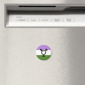 Aimant Drapeau de fierté genderqueer (In Situ (Lave-vaisselle))