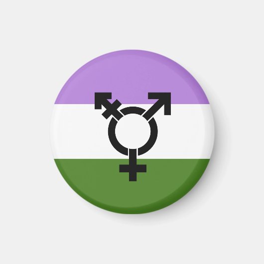 Aimant Drapeau de fierté genderqueer (Devant)