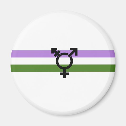 Aimant Drapeau de fierté genderqueer (Devant)