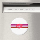 Aimant Drapeau de fierté lesbienne au rouge à lèvres (In Situ (Lave-vaisselle))