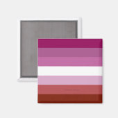 Aimant Drapeau de fierté lesbienne de SlipperyJoe's fémin (Recto/Verso)