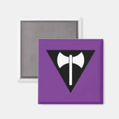 Aimant Drapeau de fierté lesbienne SlipperyJoe's Labrys h (Recto/Verso)