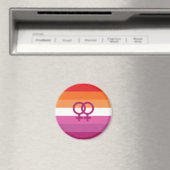 Aimant Drapeau de fierté lesbienne WLW (Coucher de soleil (In Situ (Lave-vaisselle))