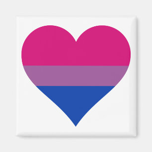 Aimant Drapeau de fierté LGBTQ Bisexuel en forme de cœur