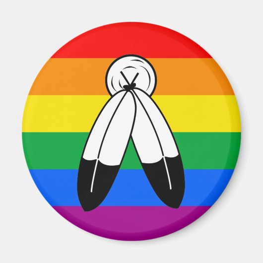 Aimant Drapeau de fierté LGBTQ+ Two-Spirit (Devant)