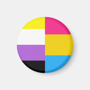 Aimant Drapeau de fierté pansexuelle non binaire double