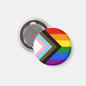Aimant Drapeau de fierté Progress Pride de SlipperyJoe si (Recto/Verso)