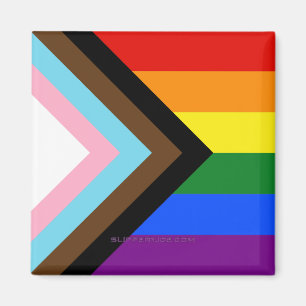 Aimant Drapeau de fierté Progress Pride de SlipperyJoe si