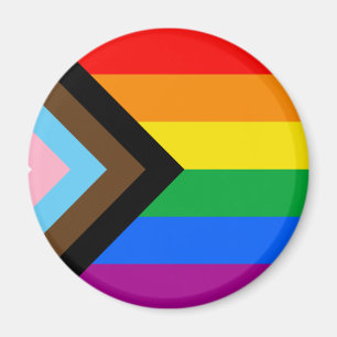 Aimant Drapeau de fierté progressiste LGBTQ+