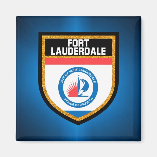 Aimant Drapeau de Fort Lauderdale (Devant)