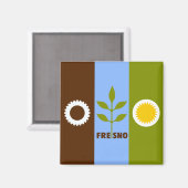 Aimant Drapeau de Fresno (Californie) (Recto/Verso)