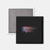 Aimant Drapeau de gorille ‘merica Lunettes de soleil drôl (Recto/Verso)