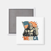 Aimant Drapeau de gorille ‘merica Lunettes de soleil drôl (Recto/Verso)
