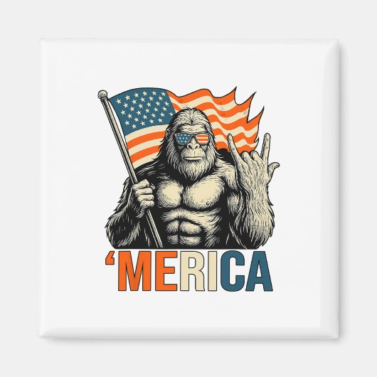 Aimant Drapeau de gorille ‘merica Lunettes de soleil drôl (Devant)