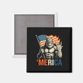 Aimant Drapeau de gorille ‘merica Lunettes de soleil drôl (Recto/Verso)