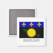 Aimant Drapeau de Guadeloupe avec nom (Recto/Verso)
