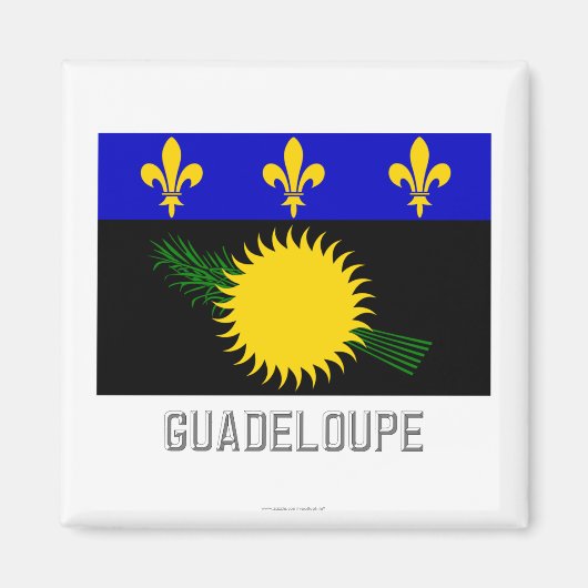 Aimant Drapeau de Guadeloupe avec nom (Devant)
