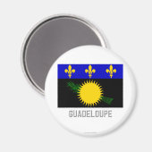 Aimant Drapeau de Guadeloupe avec nom (Recto/Verso)