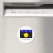 Aimant Drapeau de Guadeloupe avec nom (In Situ (Lave-vaisselle))