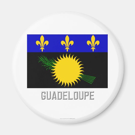 Aimant Drapeau de Guadeloupe avec nom (Devant)