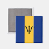 Aimant Drapeau de la Barbade (Bajan) (Recto/Verso)