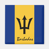 Aimant Drapeau de la Barbade & Fêtes de l'Amérique / fans (Devant)