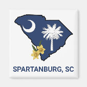 Aimant Drapeau de la Caroline du Sud Fleur de l'État Jess (Devant)