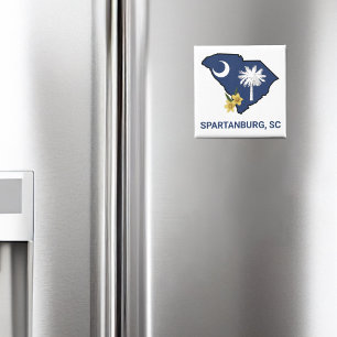 Aimant Drapeau de la Caroline du Sud Fleur de l'État Jess