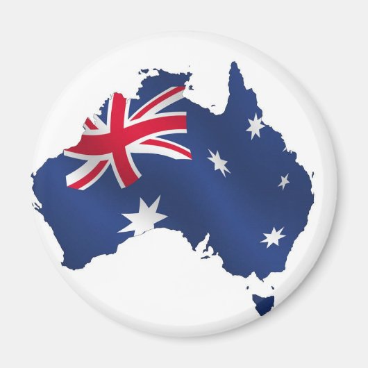 Aimant Drapeau de la carte d'Aussie (Devant)