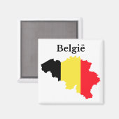 Aimant Drapeau de la carte de Belgique (néerlandais) (Recto/Verso)