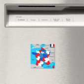 Aimant drapeau de la carte politique du pays de france (In Situ (Lave-vaisselle))