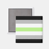 Aimant Drapeau de la fierté agender - Identité agender LG (Recto/Verso)