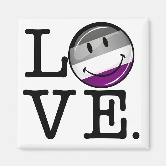 Aimant Drapeau de la Fierté d'Amour Asexuel (Devant)