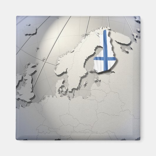 Aimant Drapeau de la Finlande (Devant)