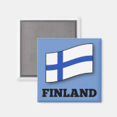Aimant Drapeau de la Finlande conception personnalisée (Recto/Verso)