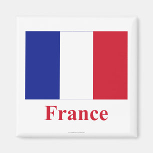 Aimant Drapeau de la France avec le nom